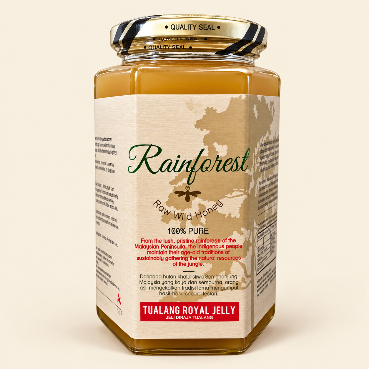 (H2) Rainforest Raw Wild Tualang Honey with Royal Jelly 850g