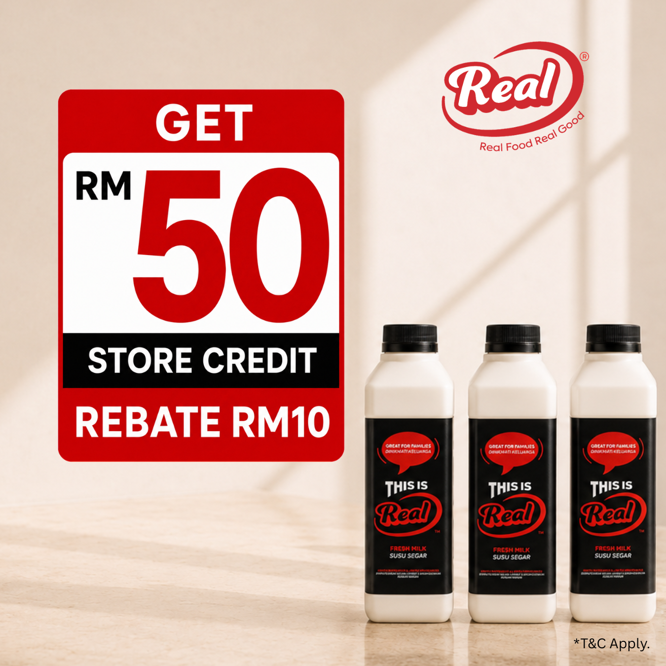RM 50 Store Credit with RM 10 Rebate