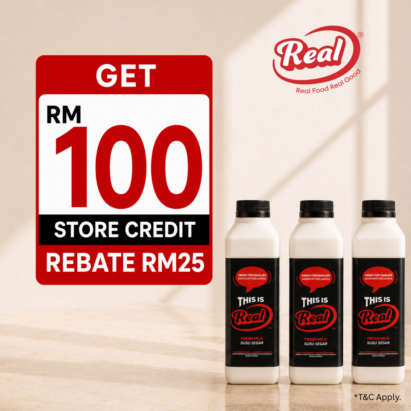RM 100 Store Credit with RM 25 Rebate