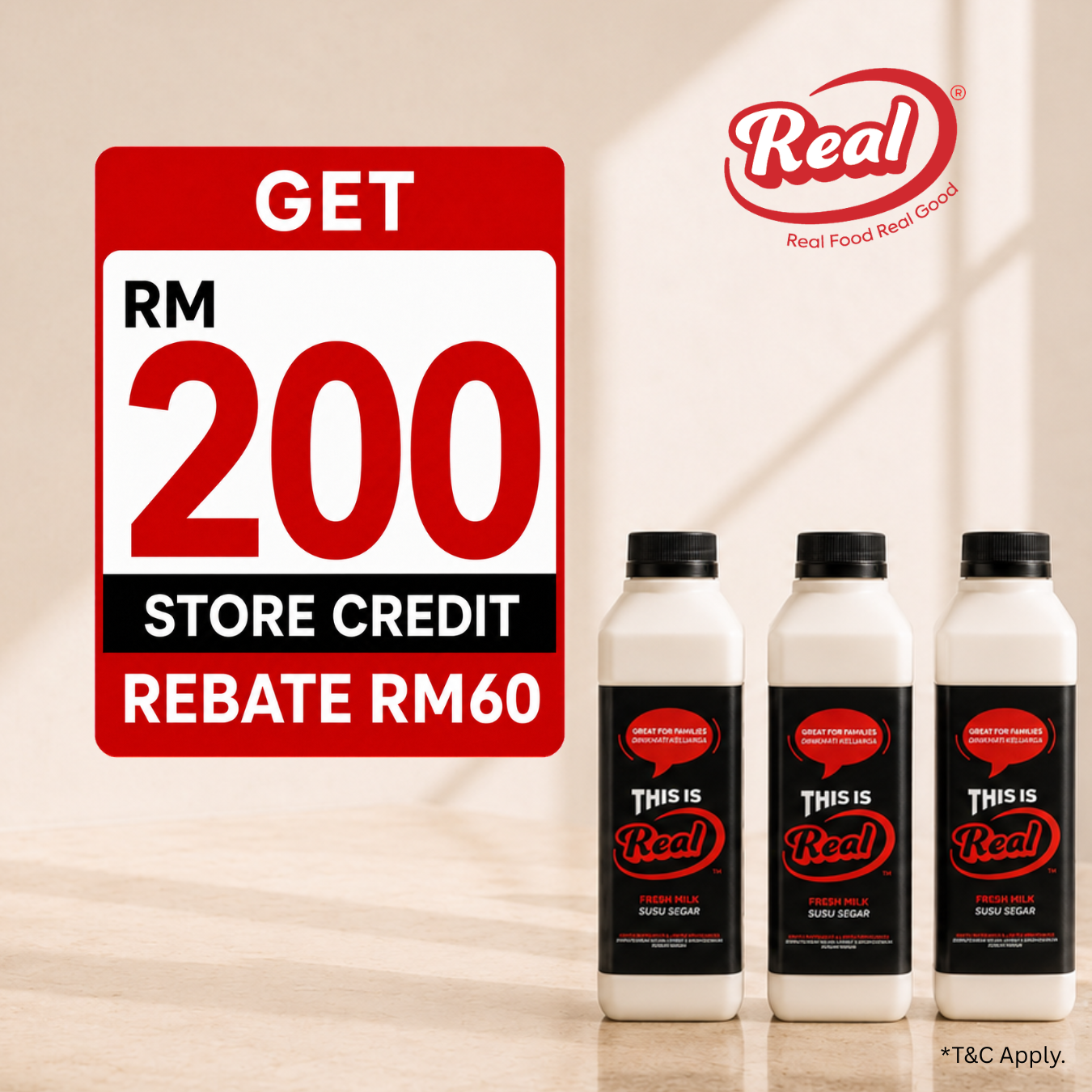 RM 200 Store Credit with RM 60 Rebate