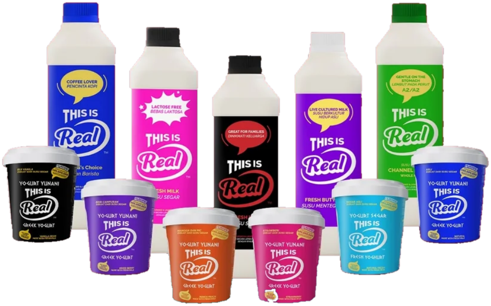 Real milk and yogurt range